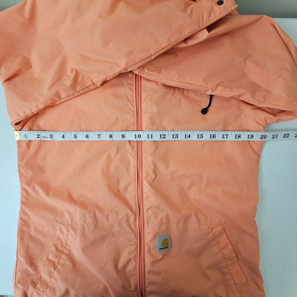Carhartt Womens Rockford Windbreaker Jacket Rain Coat Coral Full Zip Hooded XS - Picture 4 of 16